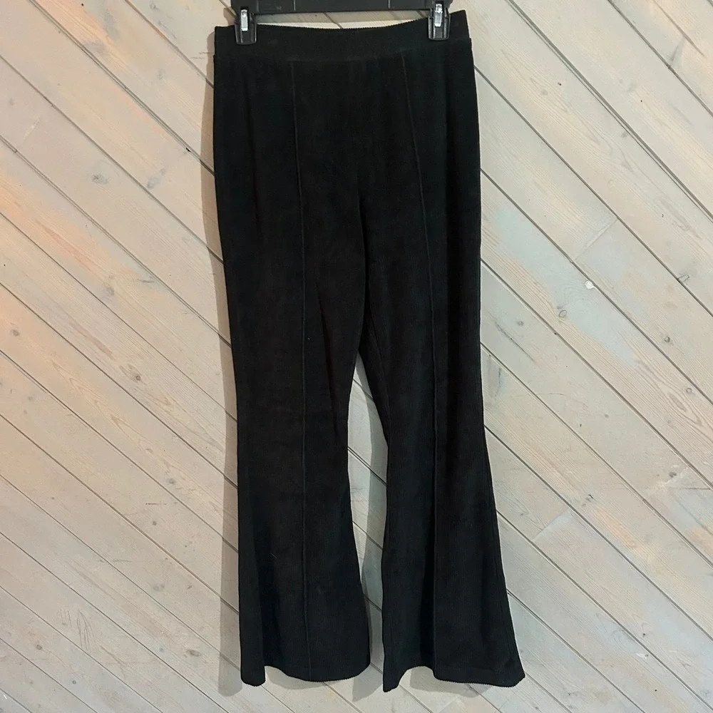 Aerie‎ Corduroy Flare Leggings Pants Women's Black Casual Stretch Comfortable